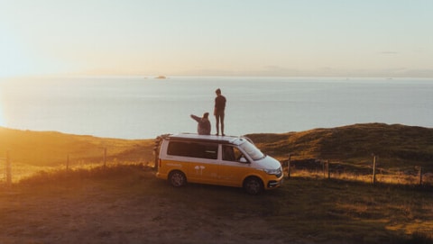 VW California parked by the sea