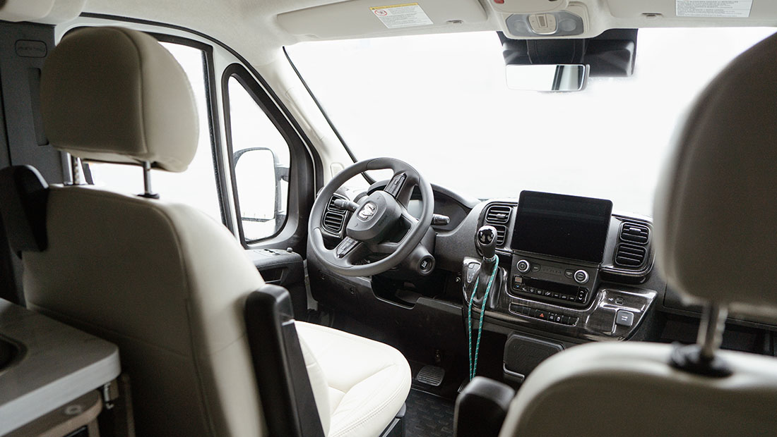 Interior view of Couple Condo showing the drivers cabin