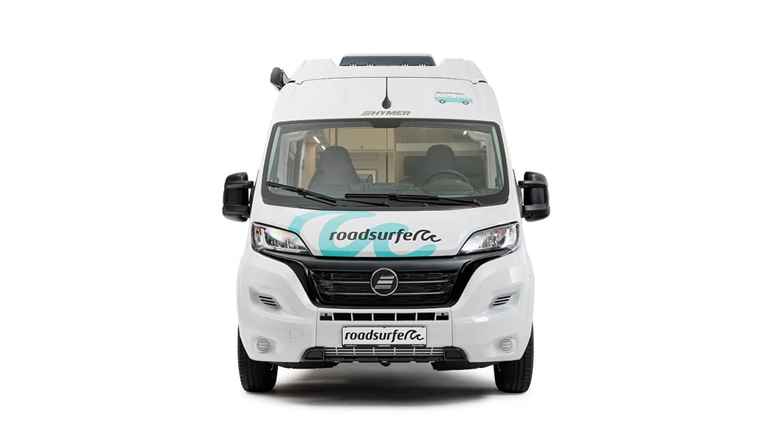 Front view of campervan