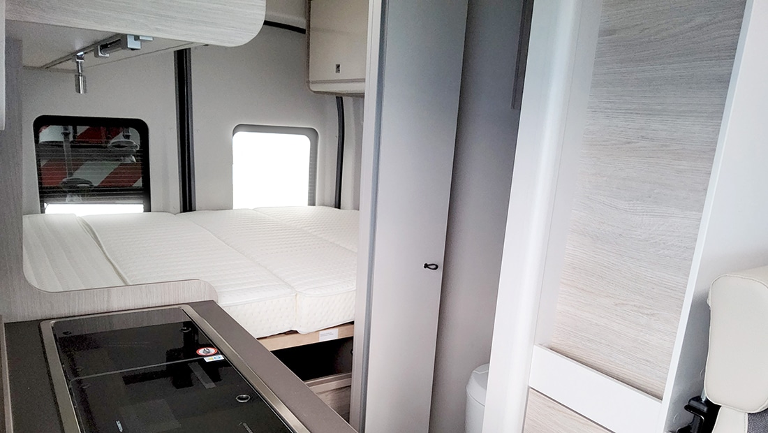 roadsurfer Campervan Couple Cottage interior view from the sleeping area