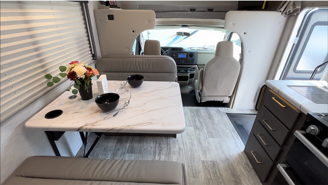 roadsurfer Family Freedom camper inside view back to front