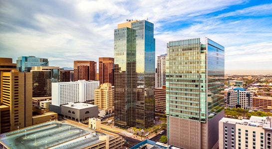 Modern skyscrapers in Phoenix.
