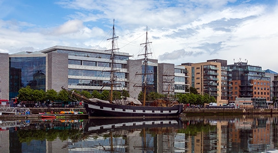 The river Liffey and Dublin waterfront